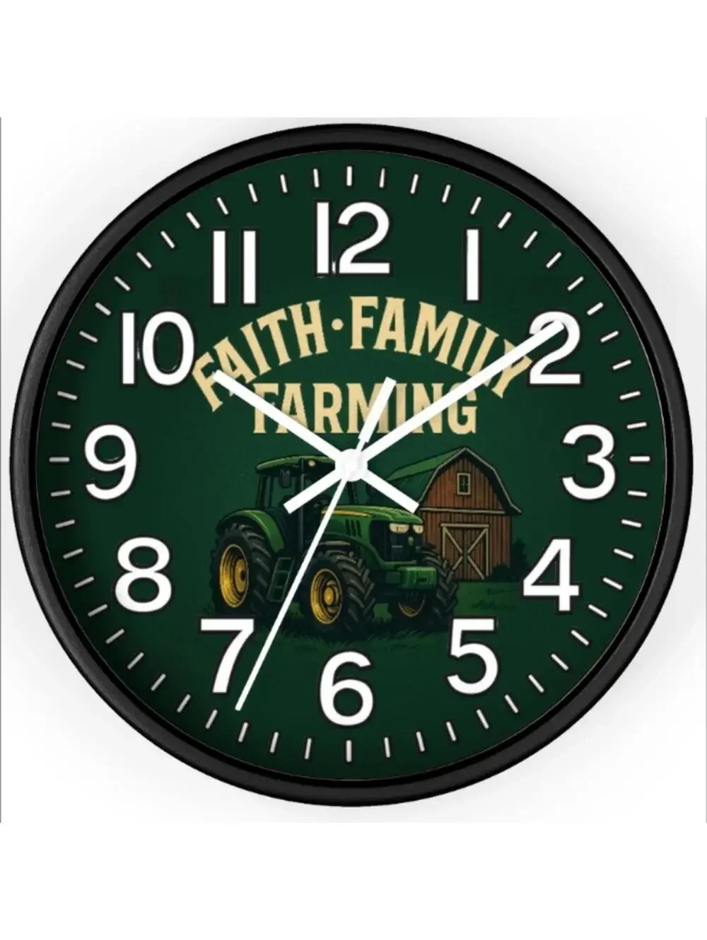 John Deere Faith Family And Farming Glow In The Dark Wall Clock New!